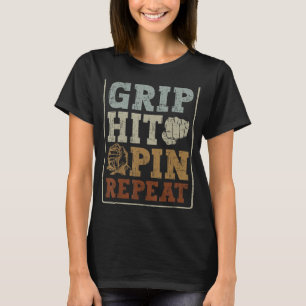 Grip Hit Pin Repeat - Vintage Arm Wrestling Men T-Shirt