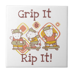 Grip It and Rip It Skateboarding Ceramic Tile