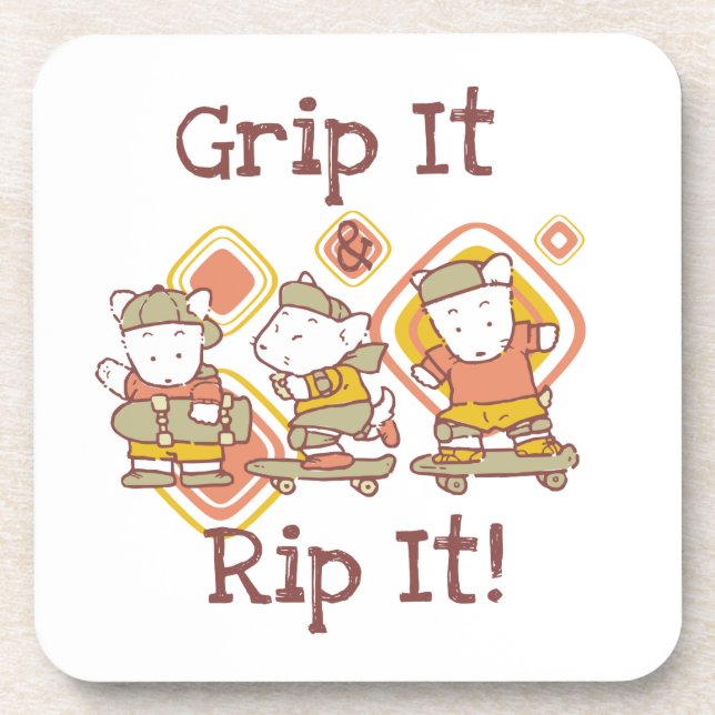 Grip It and Rip It Skateboarding Coaster (Front)