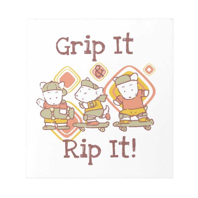 Grip It and Rip It Skateboarding Notepad (Front)