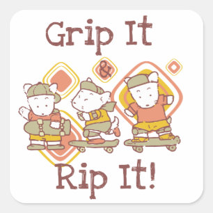 Grip It and Rip It Skateboarding Square Sticker