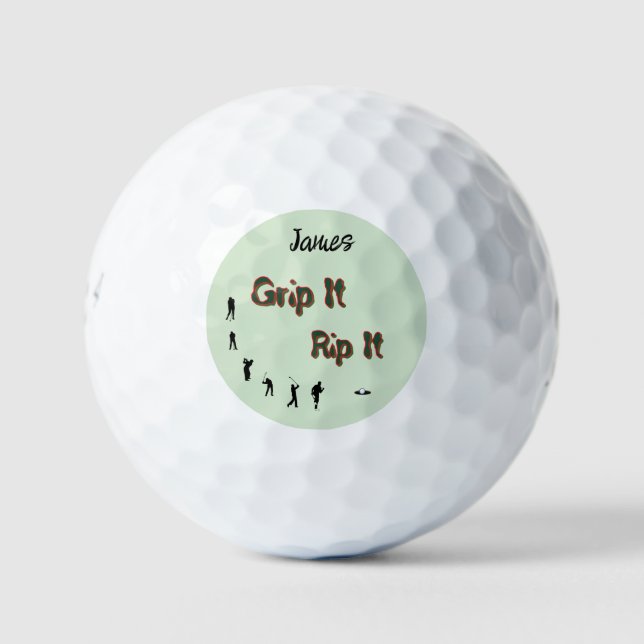 Grip It - Rip It - Customizable  Golf Balls (Front)