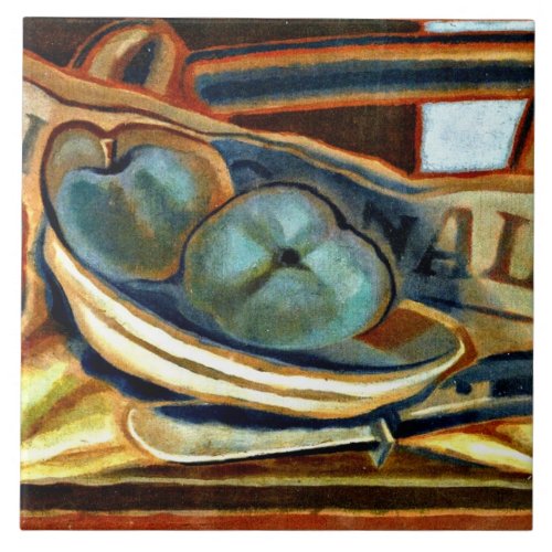 Gris _ Apples Still life art by Juan Gris Ceramic Tile