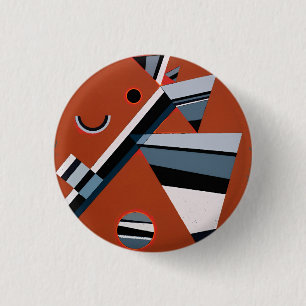 Gris by Kandinsky Abstract Painting Modern Art Button