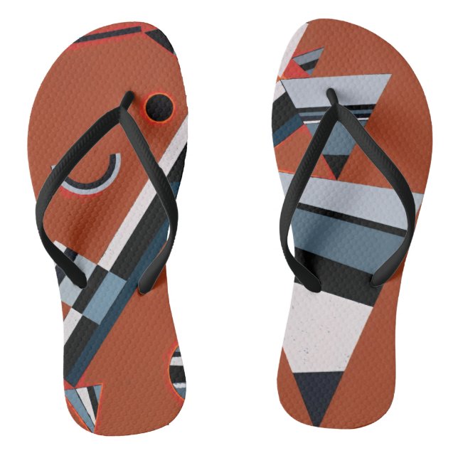 Gris by Kandinsky Abstract Painting Modern Art Flip Flops (Footbed)