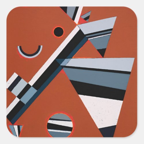 Gris by Kandinsky Abstract Painting Modern Art Square Sticker