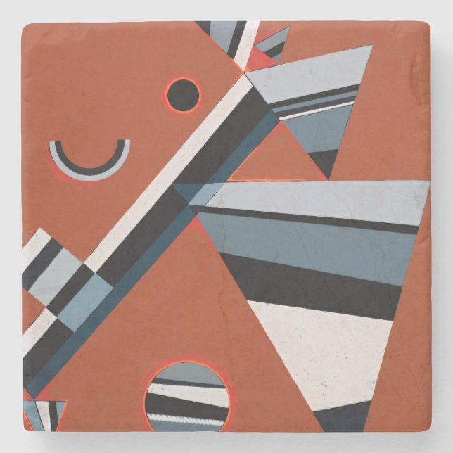 Gris by Kandinsky Abstract Painting Modern Art Stone Coaster (Front)