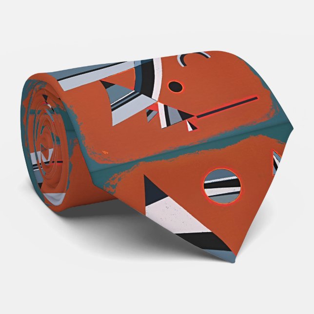 Gris by Wassily Kandinsky: Retro Art Redefined Neck Tie (Rolled)