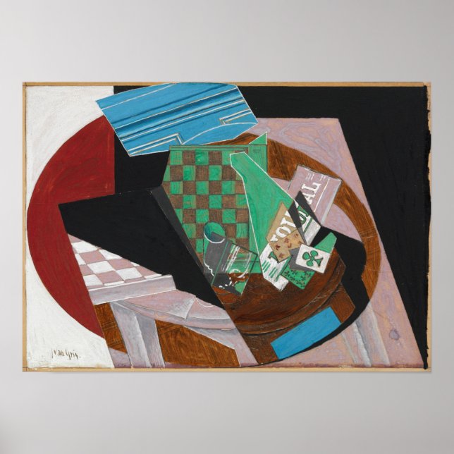 Gris - Checkerboard And Playing Cards Poster (Front)