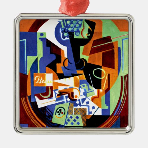 Gris _ Fruit Dish and Playing Cards Metal Ornament