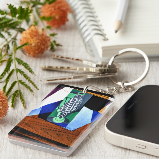 Gris - Glass on a Table Keychain (Front Right)