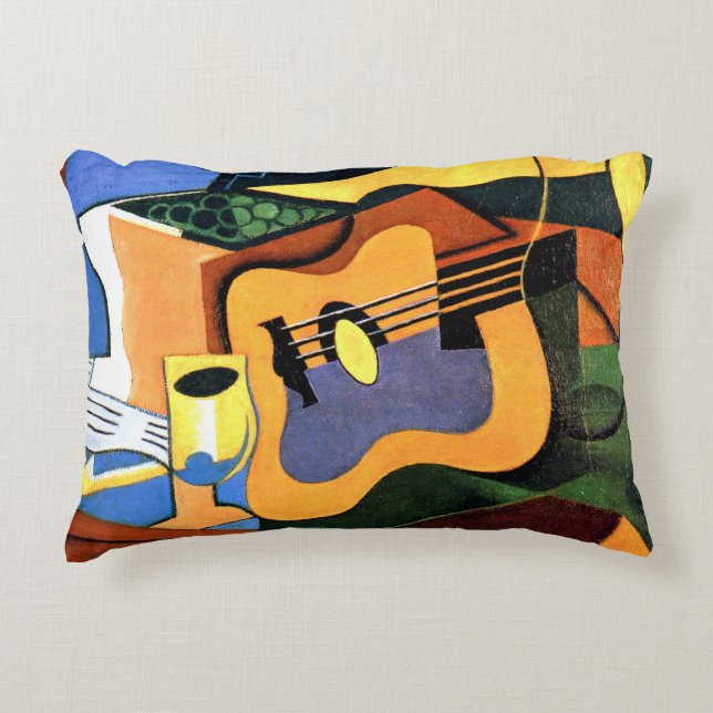 Gris - Guitar and Bottle Accent Pillow (Front)
