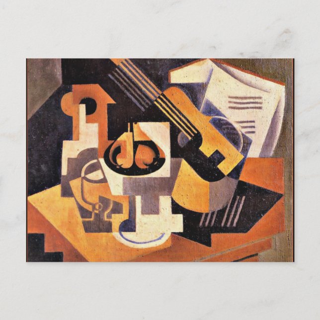 Gris - Guitar and Fruit Dish on a Table Postcard (Front)