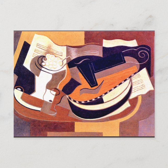 Gris - Guitar and Fruit Dish Postcard (Front)