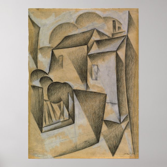 Gris - Houses In Paris Poster (Front)