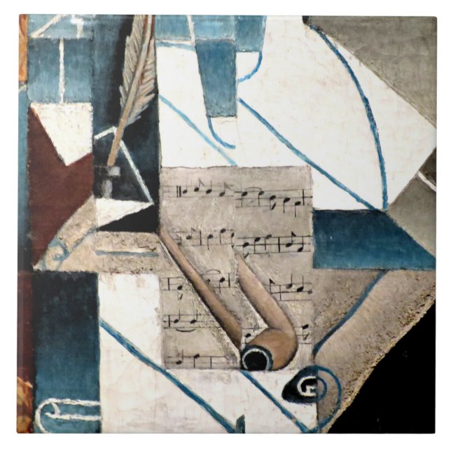 Gris - Pen and Pipe Ceramic Tile (Front)