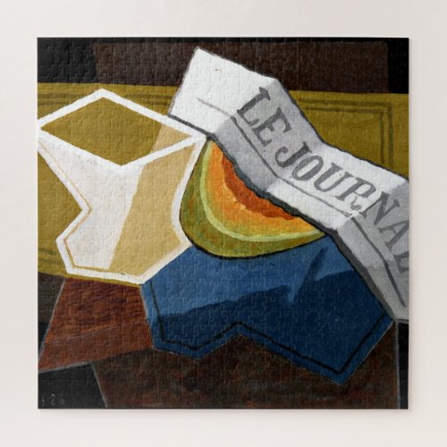 Gris _ Slice of Melon Cubist painting Jigsaw Puzzle
