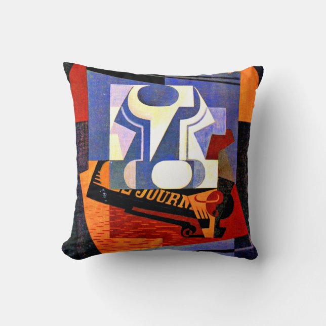 Gris - The Fruit Dish, famous painting, Throw Pillow (Front)