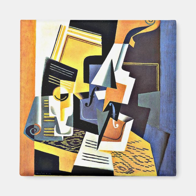 Gris - Violin and Glass Magnet (Front)