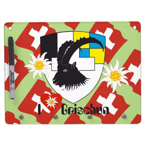 Grischun Grigioni Memotafel Dry Erase Board With Keychain Holder