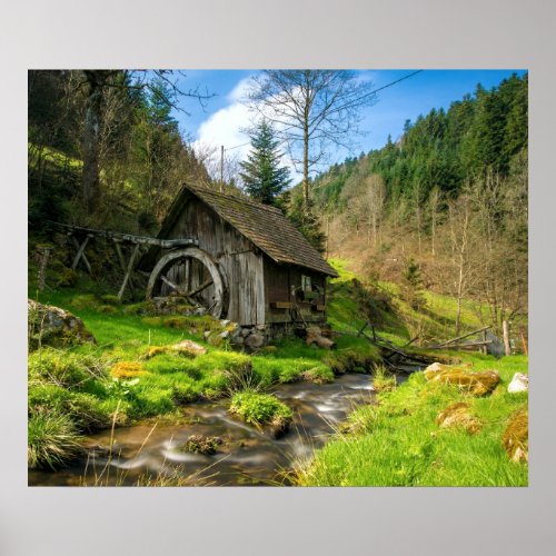 Grist Mill in the Black Forest Poster