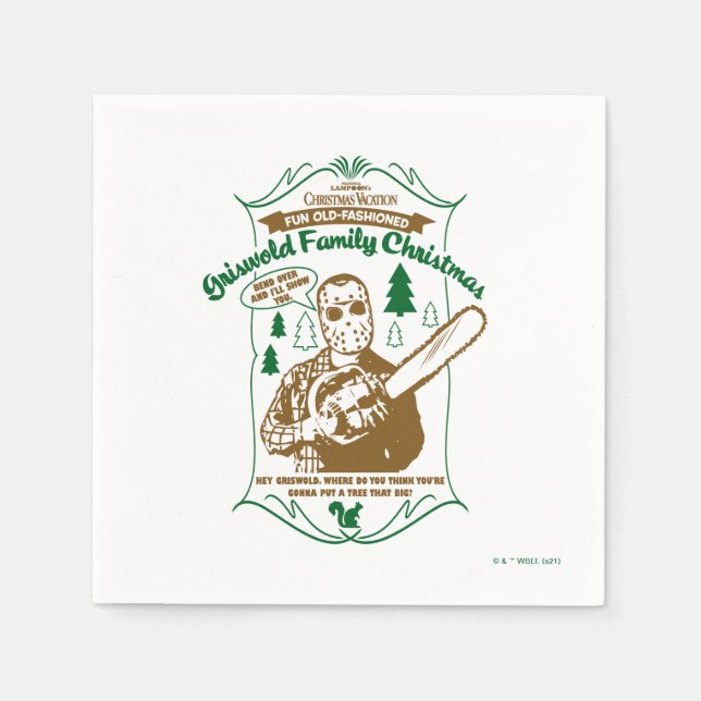 Griswold Family Christmas Chainsaw Graphic Napkins (Front)