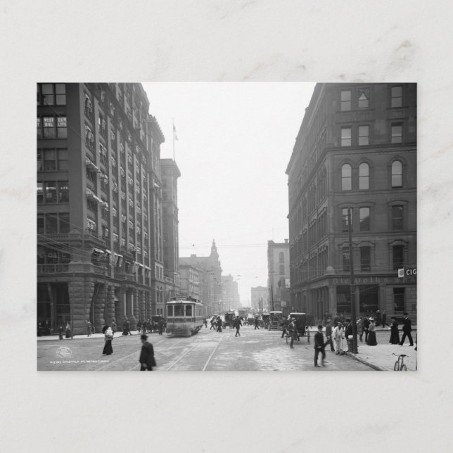 Griswold Street, Detroit: 1906 Postcard (Front)