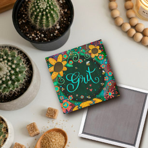 Grit Bumblebee Hearts Fun Floral Inspirivity Magnet