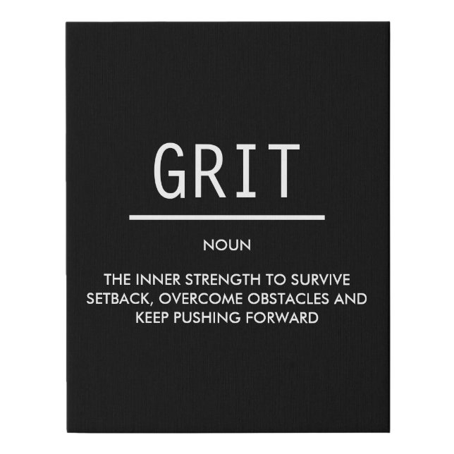 Grit Definition Faux Canvas Print (Front)
