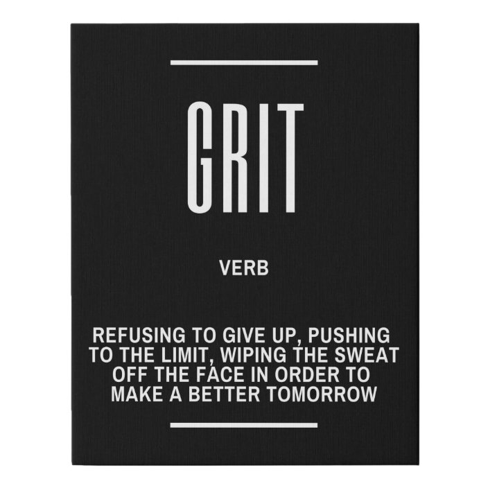 GRIT Definition Quote Faux Canvas Print