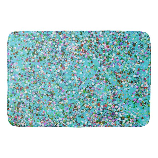 Grit Glitter Fashion Multicolor Painting #10 Bathroom Mat (Front)