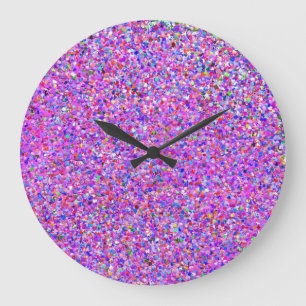 Grit Glitter Fashion Multicolor Painting #2 Large Clock
