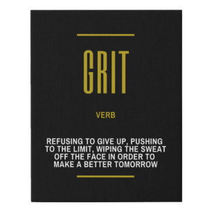 Grit Inspirational Quote On Success Faux Canvas Print