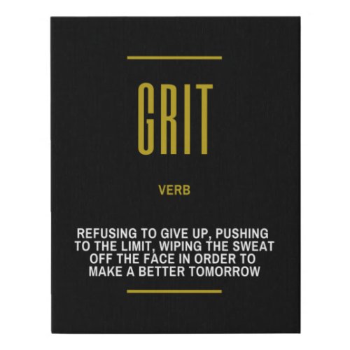 Grit Inspirational Quote On Success Faux Canvas Print