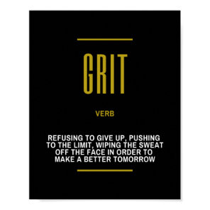 Grit Inspirational Quote On Success Poster