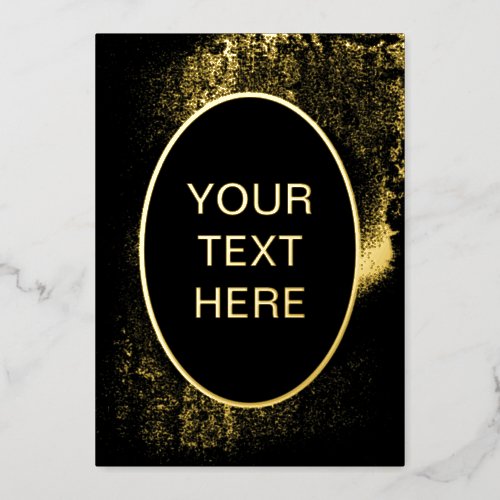Gritty and Glamorous Golden Grunge Foil Blank Card
