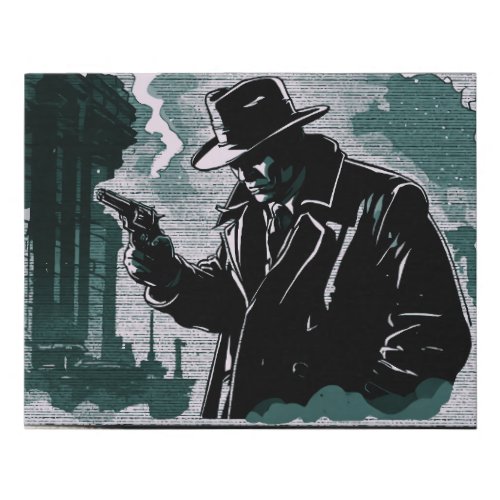 Gritty City Urban Detective 1940s Vintage Style Faux Canvas Print