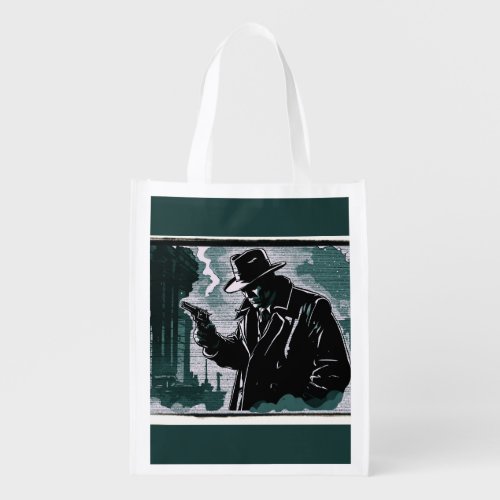Gritty City Urban Detective 1940s Vintage Style Grocery Bag