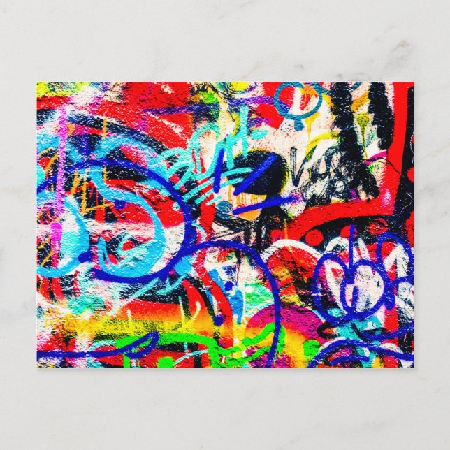 Gritty Crazy Graffiti Postcard (Front)