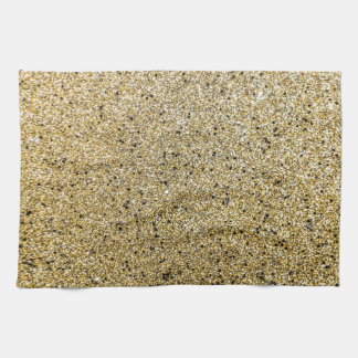 Gritty Gold Glitter Sparkle Kitchen Towel
