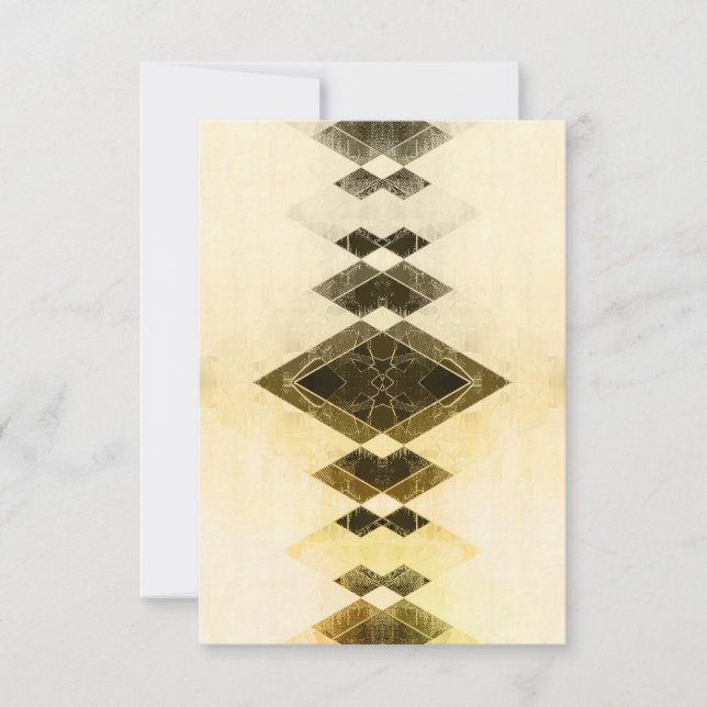 Gritty Golden Grunge Art Deco Blank Invitation  (Front)