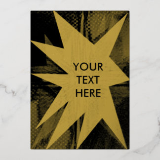 Gritty Golden Grunge Burst Exclusive Foil Invitation