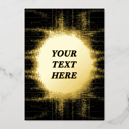 Gritty Golden Grunge Foil Blank Card 