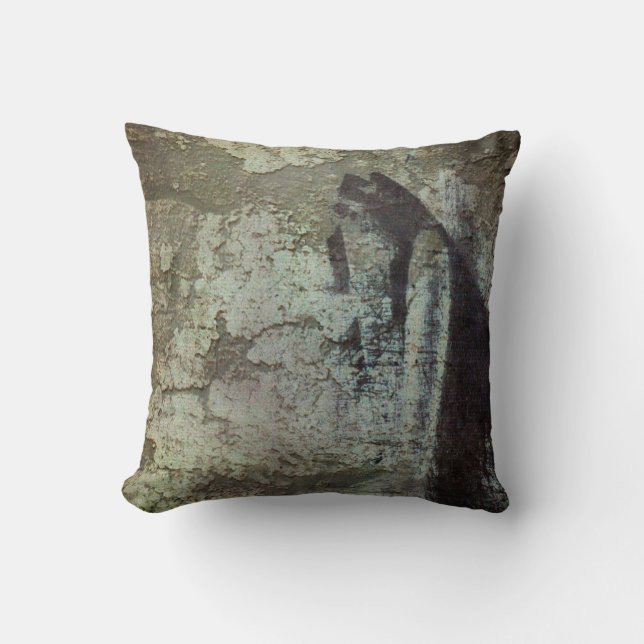 Gritty Grunge Cement Textured Style Throw Pillow (Front)