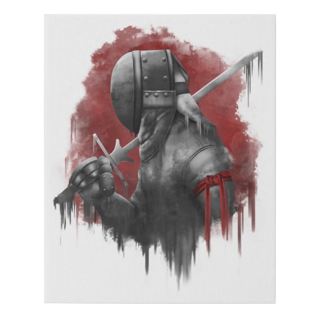 Gritty HEMA Longsword Fencer Faux Canvas Print (Front)