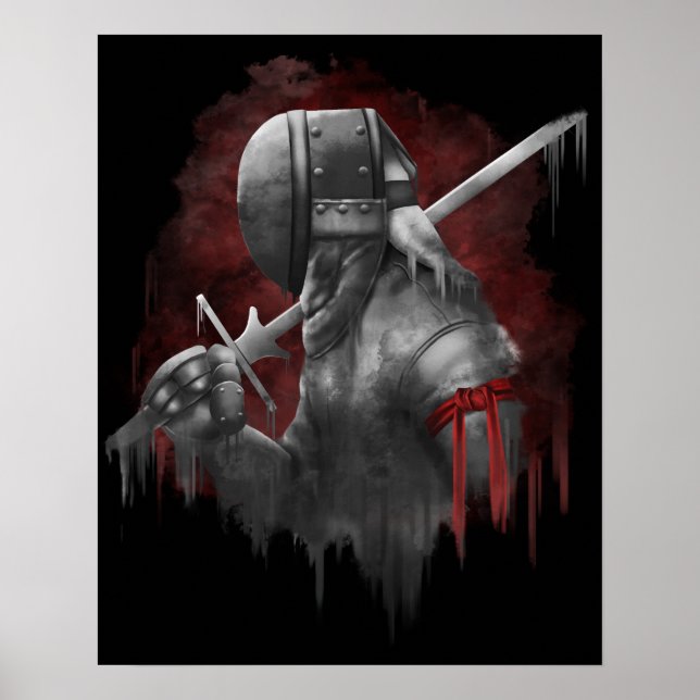 Gritty HEMA Longsword Fencer Poster (Front)