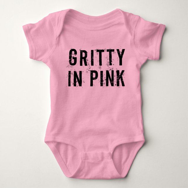 Gritty In Pink - Baby Jersey Bodysuit (Pink) (Front)