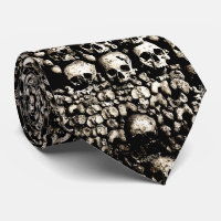 Gritty skulls from the Catacombs of Paris Tie