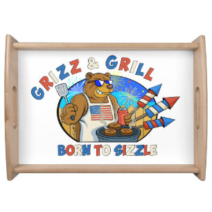 Grizz & Grill: Born to Sizzle The Beer, The Burger Serving Tray