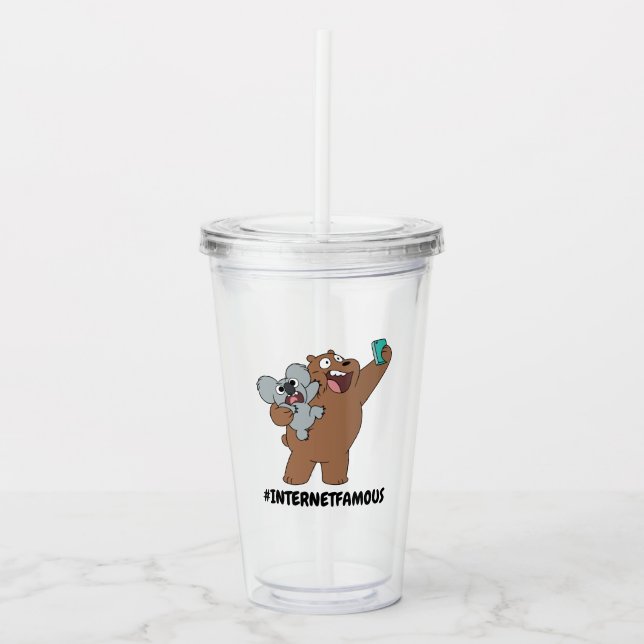Grizz & Nom Nom - #InternetFamous Acrylic Tumbler (Front)